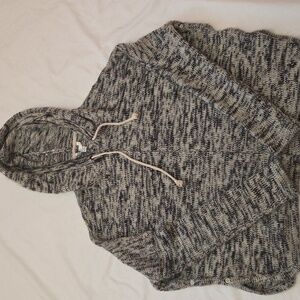 Volcom Women’s Knit Pullover Oversized Hoodie Sweater Gray Size M/L Buttons